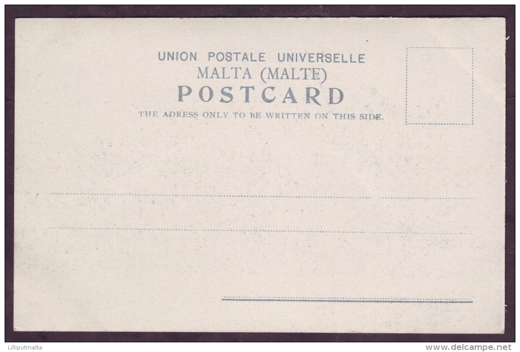 Old Malta Undivided Back Postcard 1900s Fleur De Lis Gate Bichircara - Malta