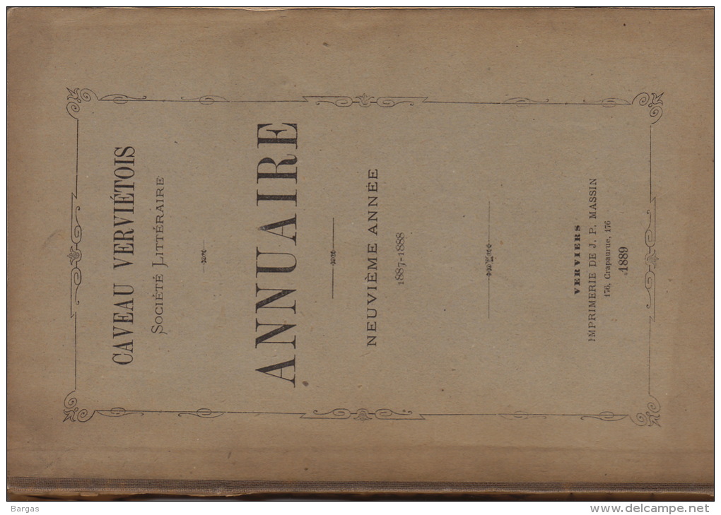 Cercle Littéraire Et Dramatique Littérature Wallonne Le Caveau Liégeois 1889 Annuaire Imp. La Meuse Liège - 1801-1900