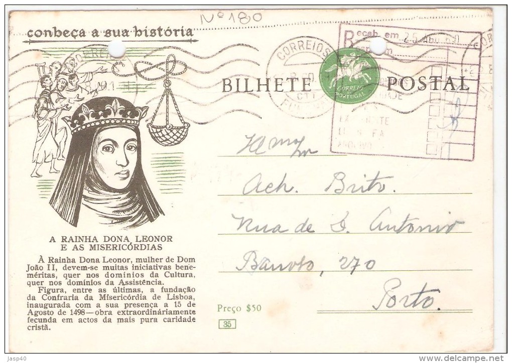 POSTAL CIRCULADO EM PORTUGAL - Cartas & Documentos