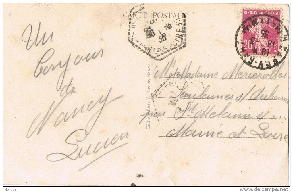 15903. Postal NANCY Gare Meurthe Et Moselle) 1935. Eglise St. Nicolas - Cartas & Documentos