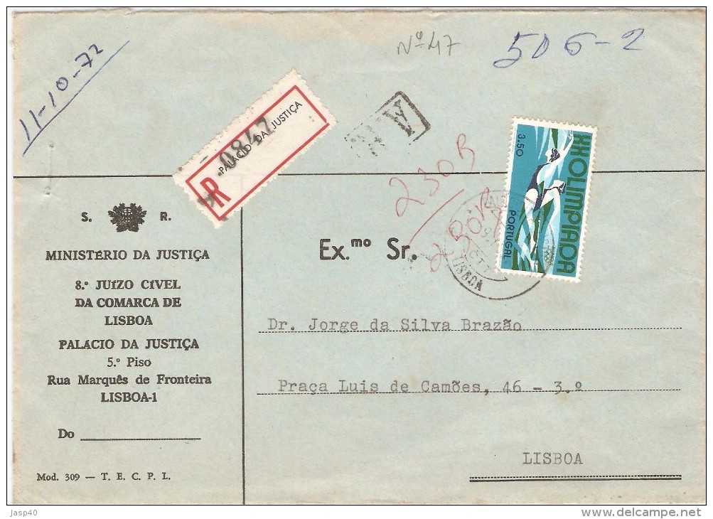 CARTA CIRCULADA EM PORTUGAL - Cartas & Documentos