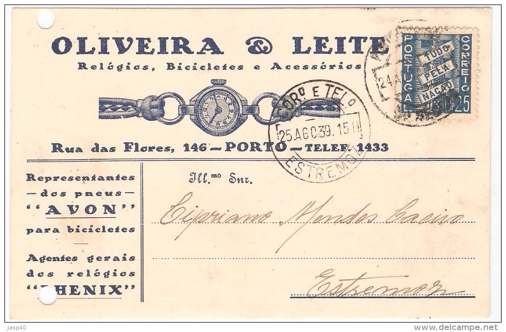 POSTAL CIRCULADO EM PORTUGAL - Lettres & Documents