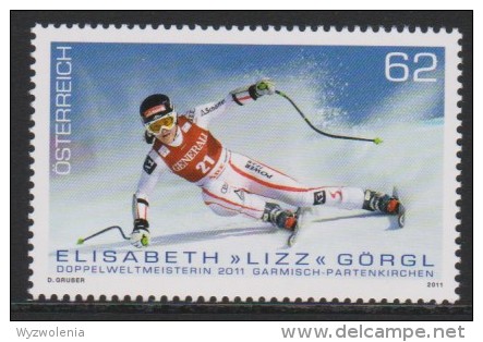 D 976) Österreich Austria 2011 Mi# 2958 **: Elisabeth „Lizz“ Görgl (*1981), Skirennläuferin, Doppelweltmeisterin Ski - Ungebraucht