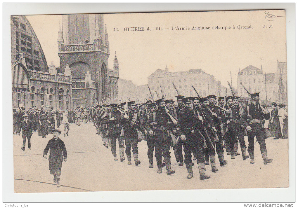Oostende, Ostende, Guerre De 1914, L'armée Anglaise Débarque à Ostende (pk26425) - Oostende