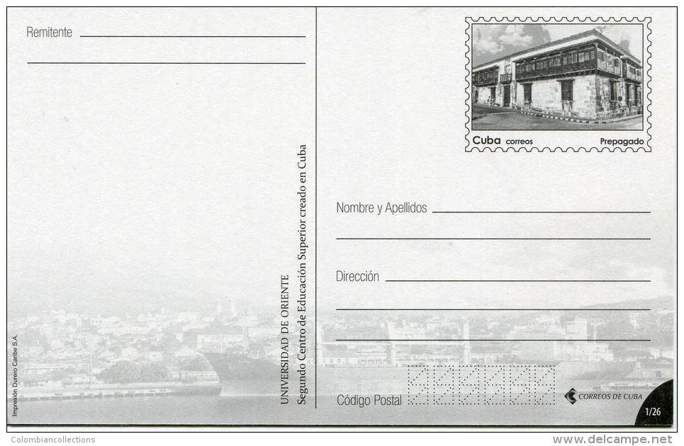 Lote TP62, Cuba, 2015, Entero Postal, Postal Stationary, Santiago, University - Cartes-maximum