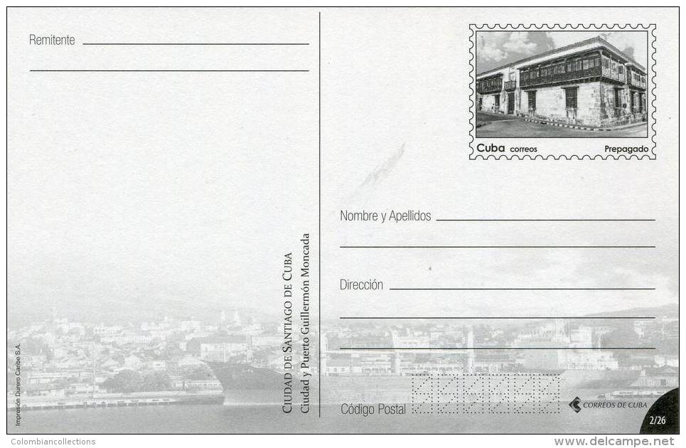 Lote TP63, Cuba, 2015, Entero Postal, Postal Stationary, Santiago, View Of The City And Harbor - Cartes-maximum