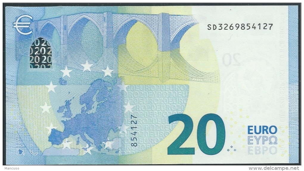 &euro; 20  ITALIA SD S013 C3  DRAGHI  UNC - 20 Euro