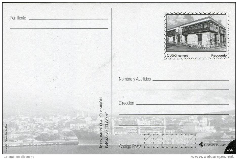 Lote TP65, Cuba, 2015, Entero Postal, Postal Stationary, Santiago, Monument To Cimarron - Cartes-maximum