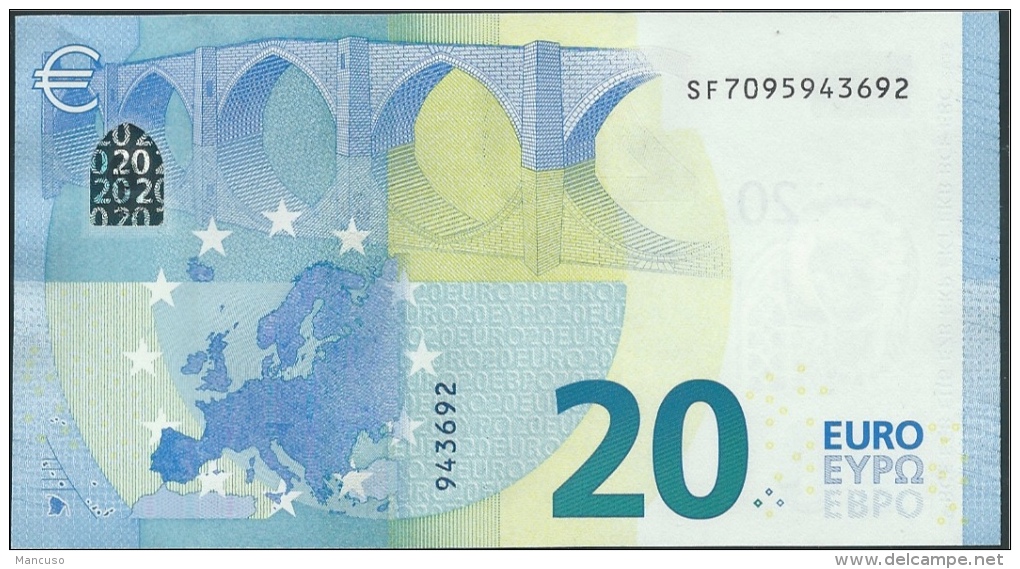 &euro; 20  ITALIA SF S012 G1  DRAGHI  UNC - 20 Euro