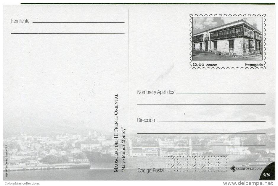 Lote TP70, Cuba, 2015, Entero Postal, Postal Stationary, Santiago, III Frente Oriental Monument - Cartes-maximum