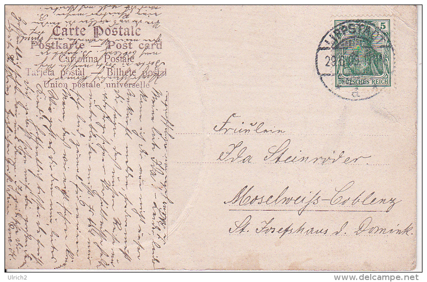 AK Frau Beim Blumenpflücken Am See - Reliefkarte - Holzstruktur - 1909 (20372) - Sonstige & Ohne Zuordnung