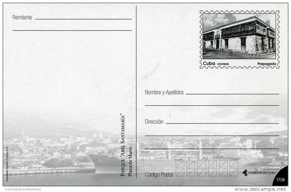 Lote TP78, Cuba, 2015, Entero Postal, Postal Stationary, Santiago, Parque Abel Santa Maria, Park - Cartes-maximum