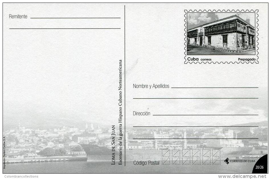 Lote TP81, Cuba, 2015, Entero Postal, Postal Stationary, Santiago, Loma De San Juan, Flag, Cañon - Cartes-maximum