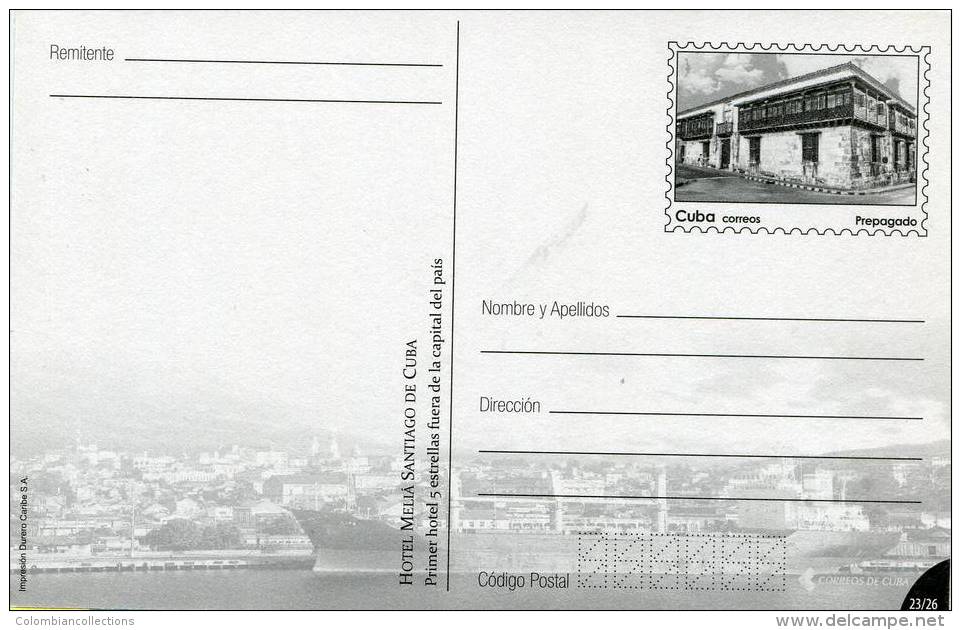 Lote TP84, Cuba, 2015, Entero Postal, Postal Stationary, Santiago, Hotel Melia - Maximum Cards