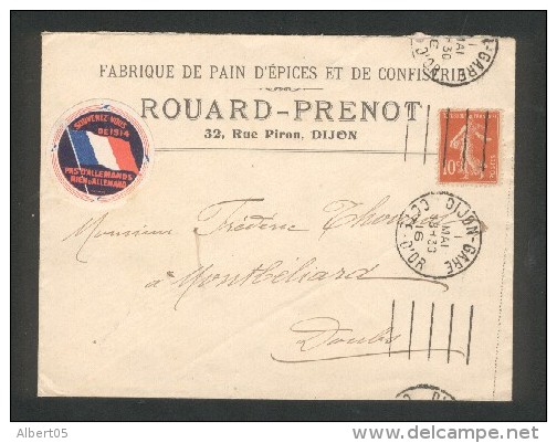 21 - Dijon - Rouard-Prenot - Fabrique De Pain D'épices Et De Confiserie - 32 Rue Piron - 1916 - Dijon