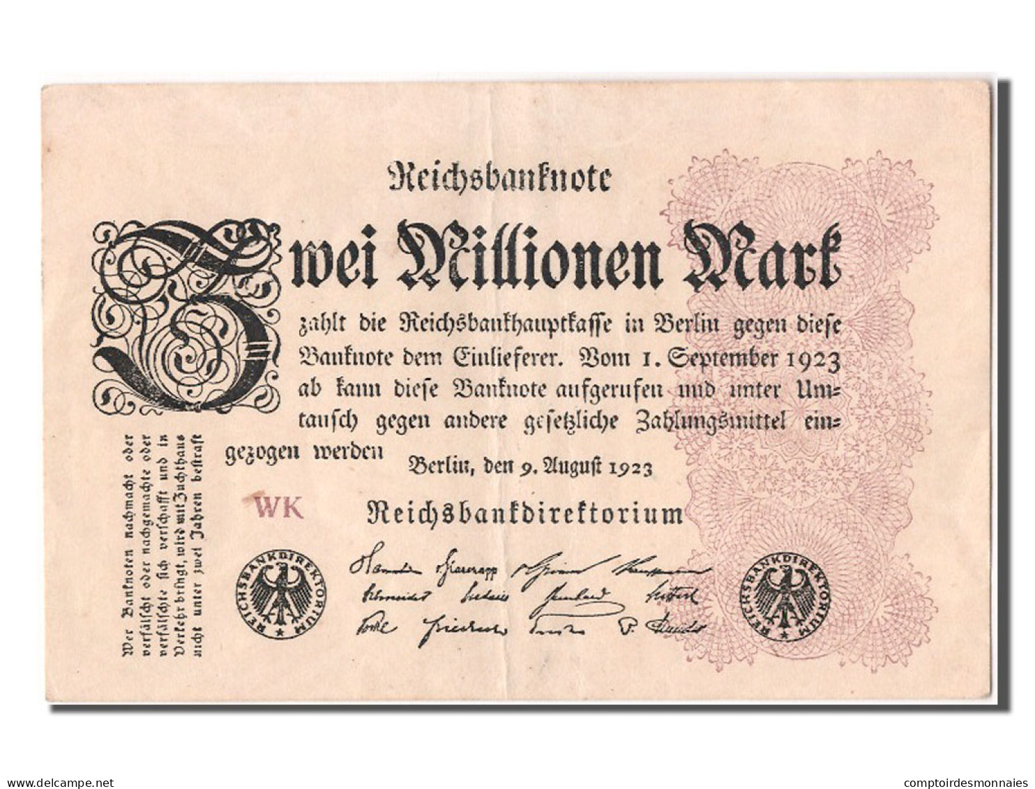 Billet, Allemagne, 2 Millionen Mark, 1923, 1923-09-08, SUP - 2 Mio. Mark