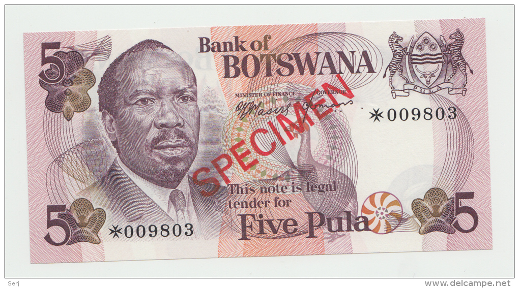 BOTSWANA 5 PULA 1976 SPECIMEN UNC NEUF - Botswana