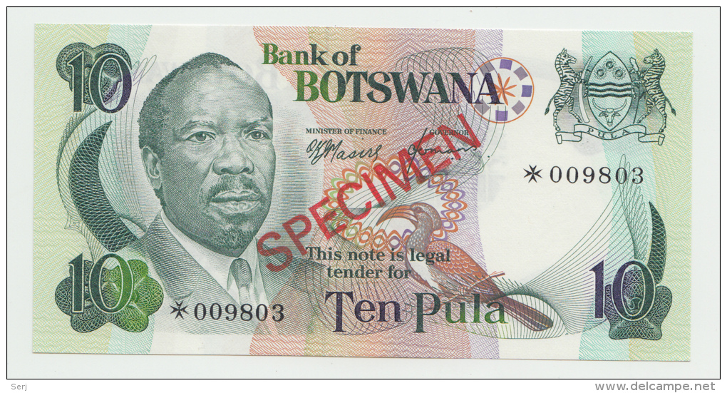 BOTSWANA 10 PULA 1976 SPECIMEN UNC NEUF - Botswana