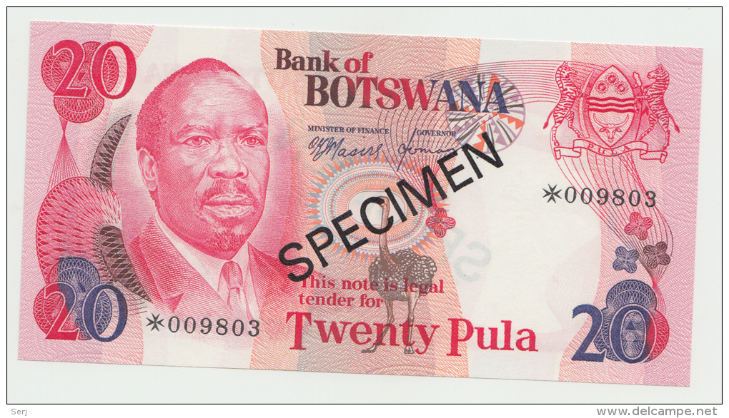 BOTSWANA 20 PULA 1979 SPECIMEN UNC NEUF - Botswana