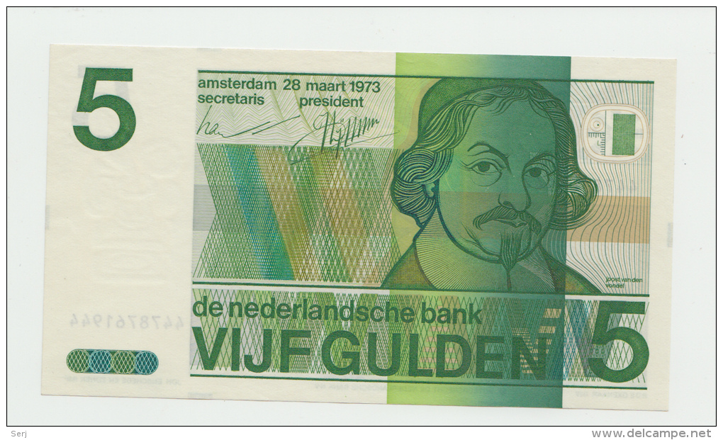 Netherlands 5 Gulden 1973 UNC NEUF Pre-Euro Banknote P 95 - 5 Gulden