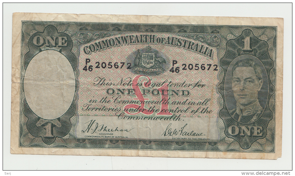 Australia 1 Pound 1938 "F" Banknote Pick 26a 26 A - 1933-39