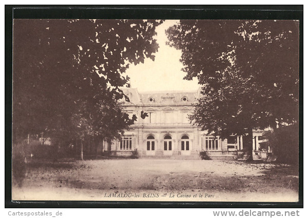 CPA Lamalou-les-Bains, Le Casino Et Le Parc - Lamalou Les Bains