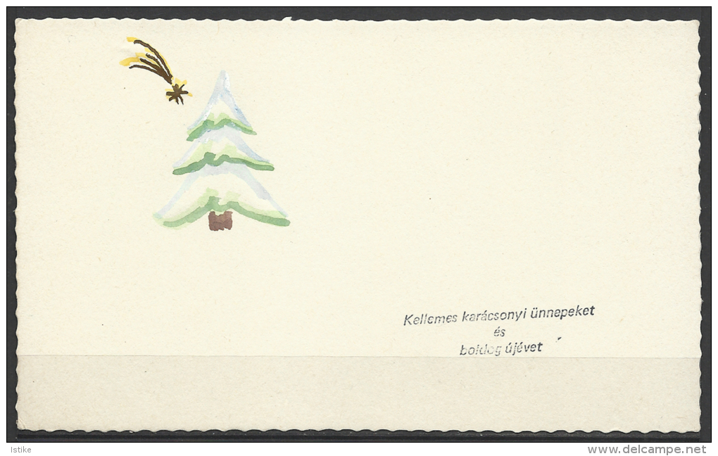 Hungary, Marry Christmas, HNY,  Star Of Bethlehem, Hand Painted, ´60s. - Autres & Non Classés