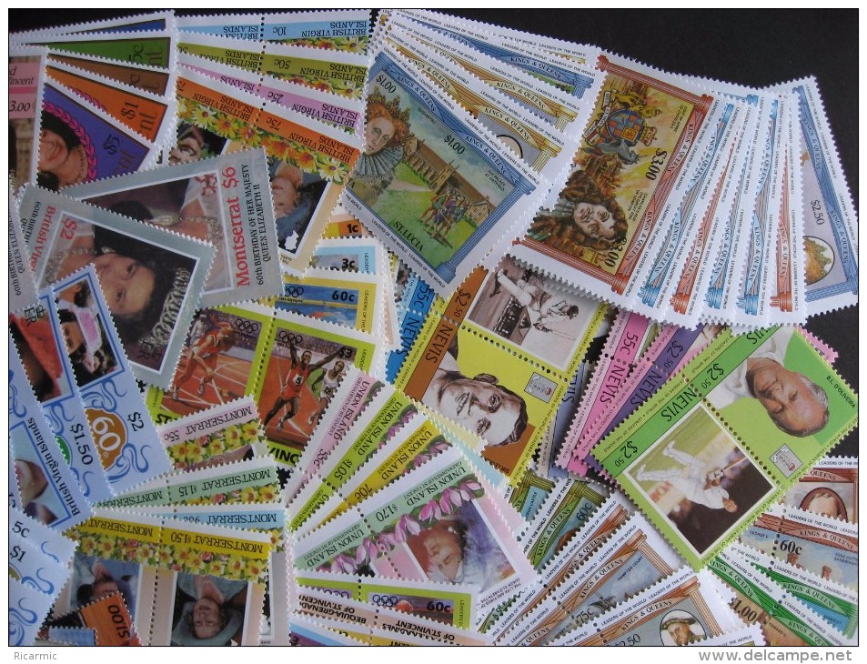 BC Islands MNH 36 Sets (309 Different Stamps) Royalty, Sports, Birds, Butterflies, Elvis, Michael Jackson & More! - Collections (sans Albums)