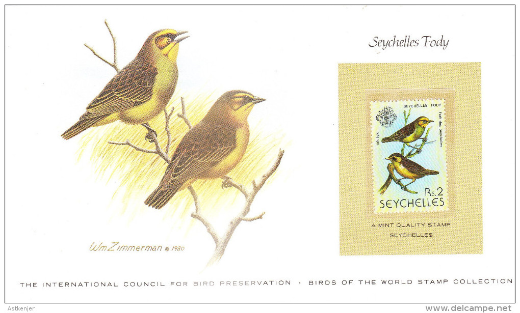 Timbre Des SEYCHELLES - 1980 -The International Council For Bird Preservation - Tak Tak - Seychelles (1976-...)