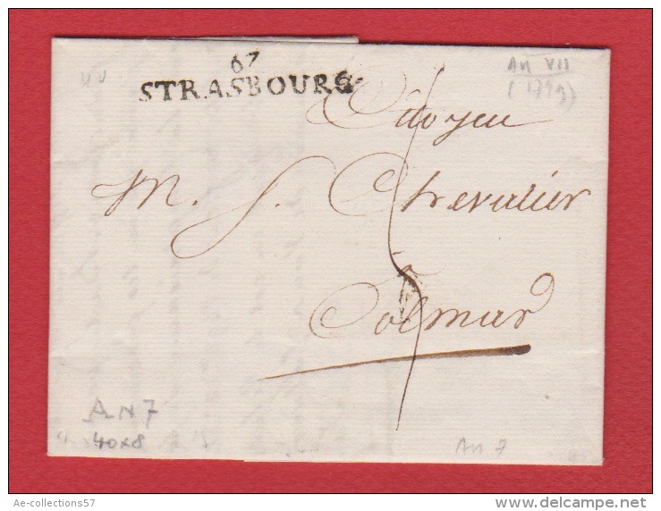 Lettre  //  De Strasbourg  //  Pour Colmar  //  24 Nivose An 7 - 1792-1815: Départements Conquis