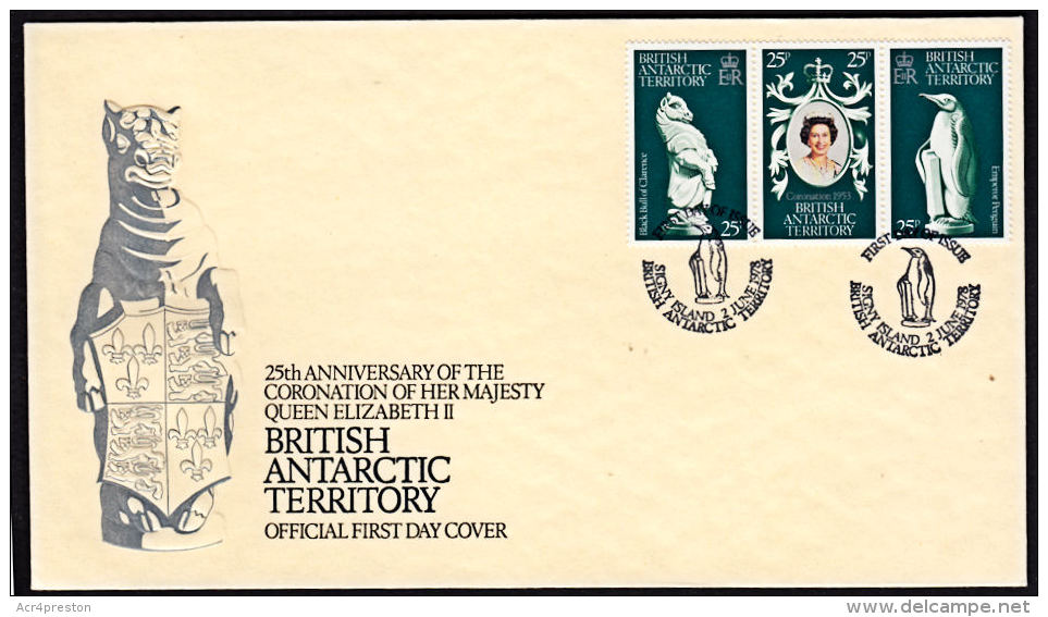 B0534 BRITISH ANTARCTIC TERRITORY 1978, SG 86-88 25th Anniversary Coronation, FDC From Signy Island - Briefe U. Dokumente