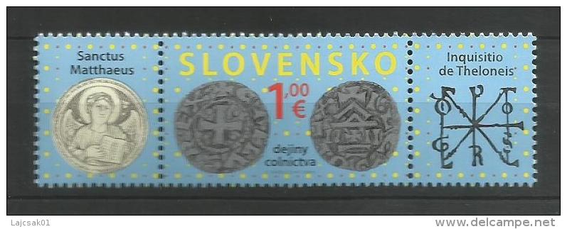 Slovakia 2014. The History Of Customs Coins On Stamp Coin MNH - Neufs