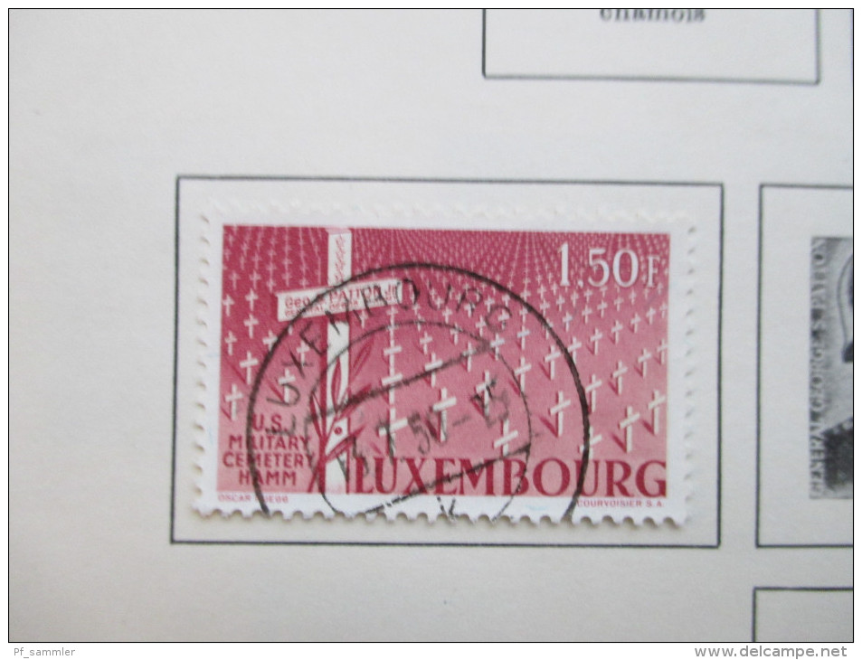 Sammlung Luxemburg auf VD Blättern 1852 - 1956 ab Nr. 1 o/*/** mit Dienstmarken!! Interessante Sammlung!!