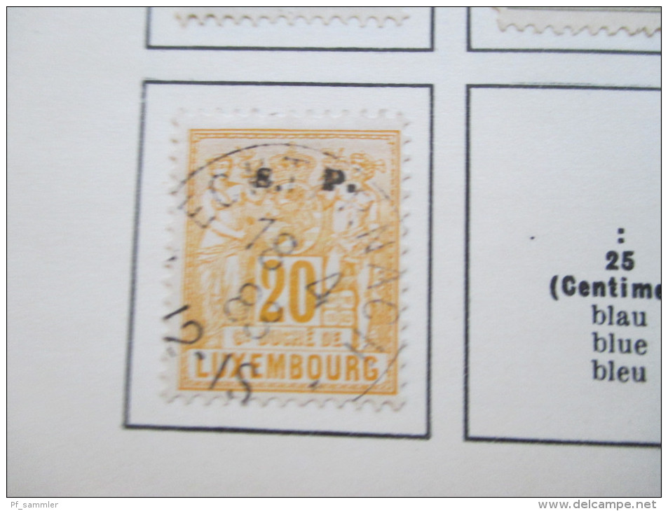 Sammlung Luxemburg auf VD Blättern 1852 - 1956 ab Nr. 1 o/*/** mit Dienstmarken!! Interessante Sammlung!!