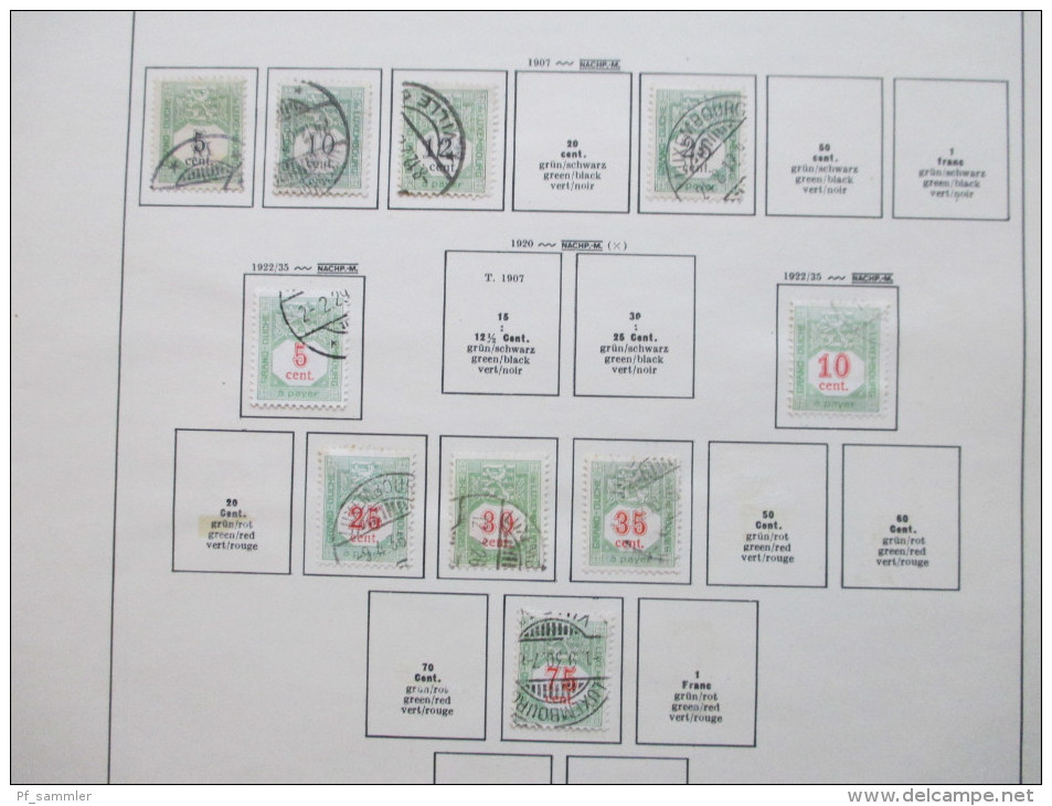 Sammlung Luxemburg auf VD Blättern 1852 - 1956 ab Nr. 1 o/*/** mit Dienstmarken!! Interessante Sammlung!!