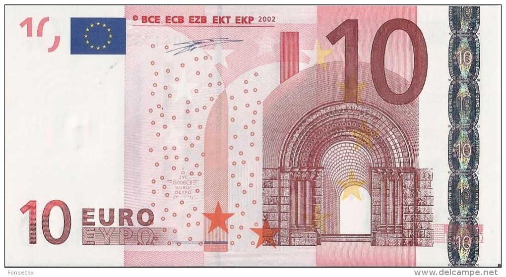 VF NOTA 10 EUROS DO PAYS BAS G006 C3  ASSINATURA  W.D. UNC  W.D. - 10 Euro