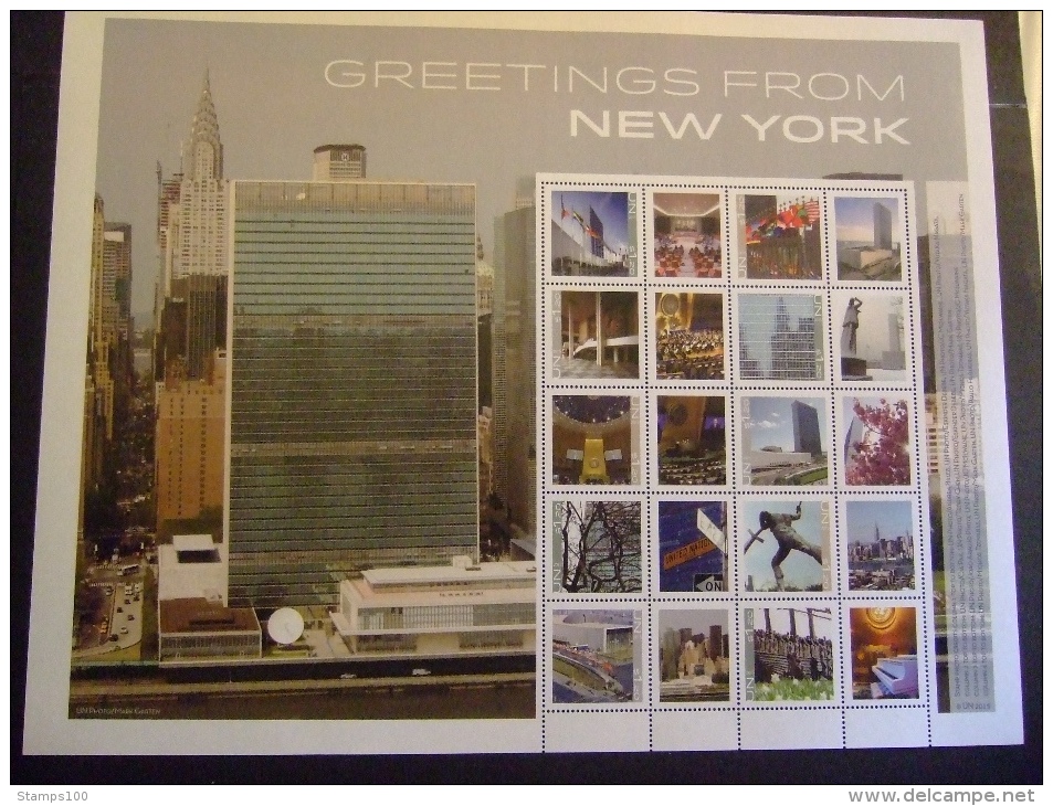 2015 GREETINGS FROM NEW YORK PERSONALIZED SHEET   MNH **   (GROEN102-12-1152) - Ungebraucht