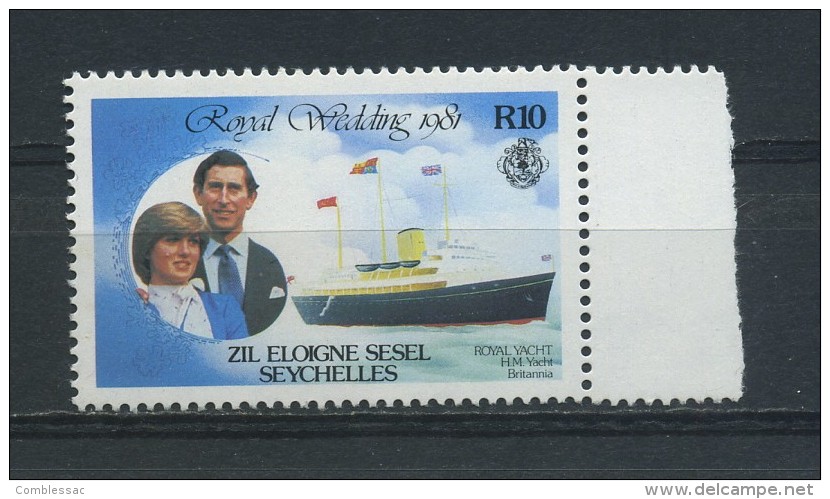 SEYCHELLES   ZIL ELOIGNE SESEL   1981     Royal  Wedding   R10 Britania      MNH - Seychelles (1976-...)