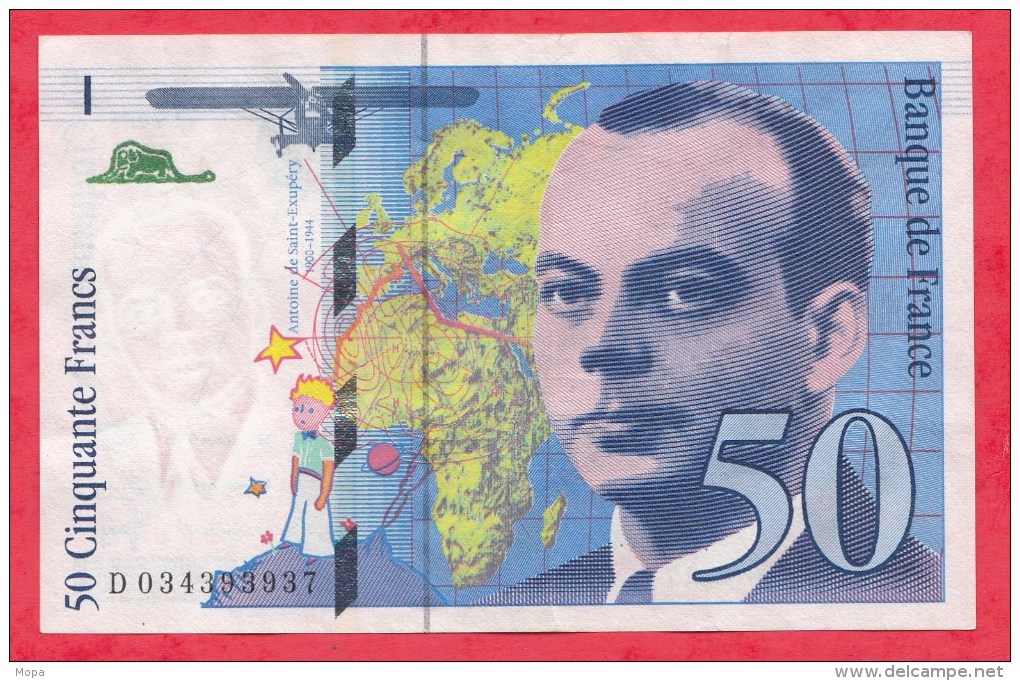 50 Fr  St Exupéry  1997   D 034393937 Dans L ´ état - 50 F 1992-1999 ''St Exupéry''