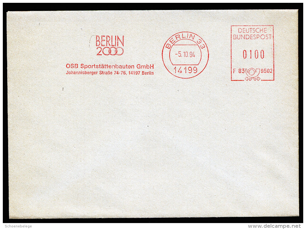 A3579) Bund Umschlag Mit AFS Berlin 2000 Vom 05.10.1994 - Sommer 2000: Sydney