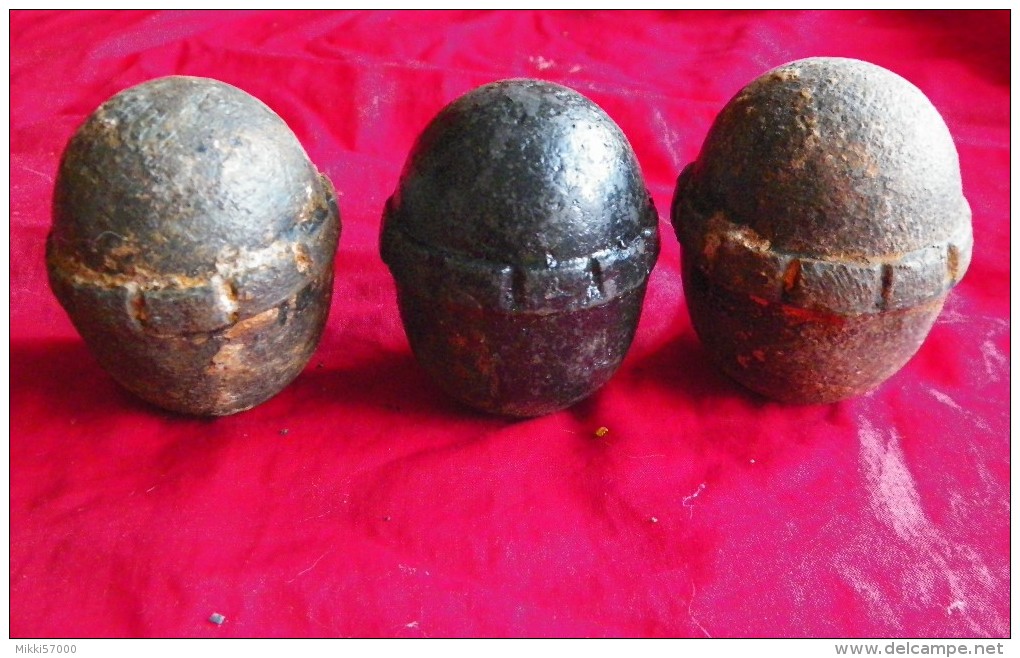 LOT Grenade A Manche Allemande 14 18 + 2 Pots + 3 Grenades Oeuf - German War WW1 - 1914-18