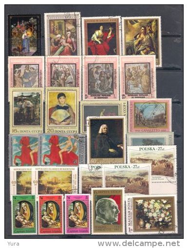 Lot 64 Painting  2 Scans 50 Different MNH, Used - Other & Unclassified