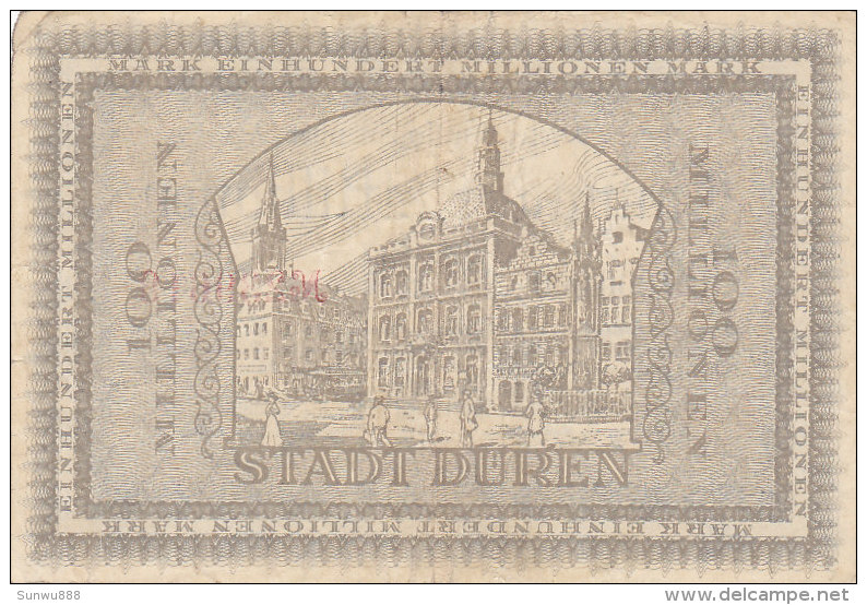 Düren - Einhundert Millionen  100 000 000 Mark 1923 - [11] Local Banknote Issues