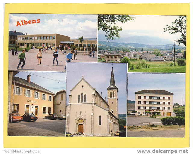 CPSM -  ALBENS - Multivues - Collège - église - Mairie - Gendarmerie Nationale  - Vue Générale - Albens
