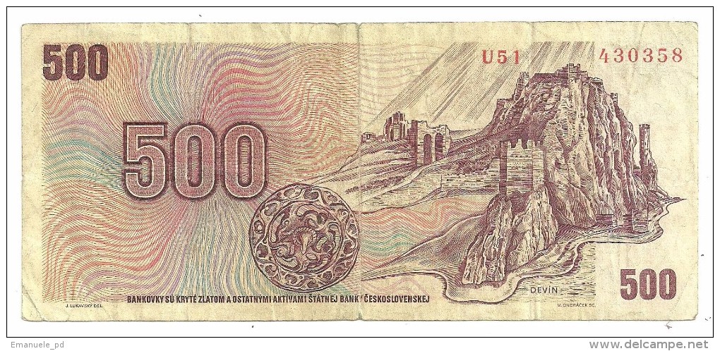 Czech Republic 500 Korun 1993 Provisional Issue - Repubblica Ceca