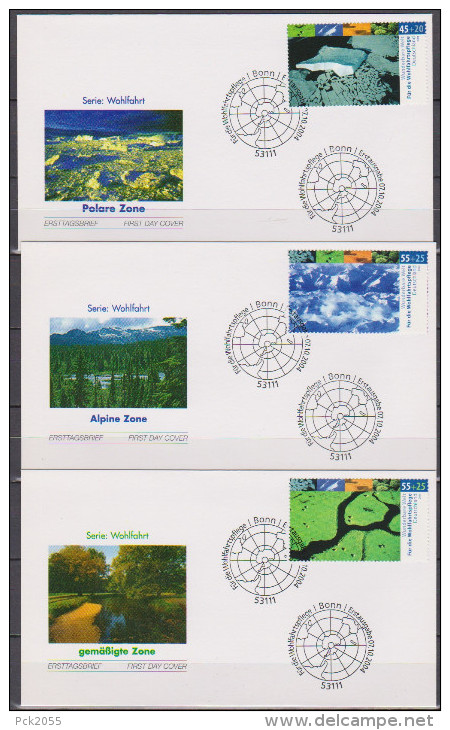 BRD FDC 2004 MiNr.2423 - 2427  5 FDC Wohlfahrt Wunderbare Welt, Klimazonen ( D 3131 ) - 2001-2010