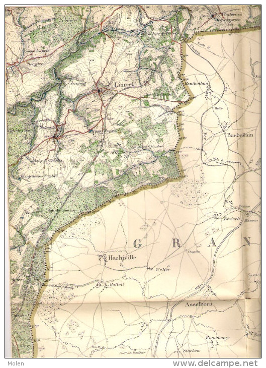 CARTE D’ ETAT-MAJOR LIMERLE 1904 CLERVAUX DASBURG NEUERBURG HOSINGEN TROISVIERGES HACHIVILLE WEISWAMPACH S279 - Topographical Maps