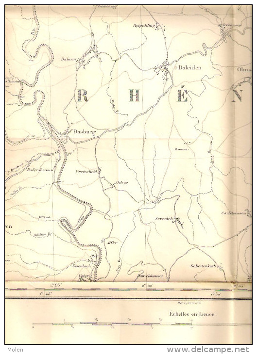 CARTE D’ ETAT-MAJOR LIMERLE 1904 CLERVAUX DASBURG NEUERBURG HOSINGEN TROISVIERGES HACHIVILLE WEISWAMPACH S279