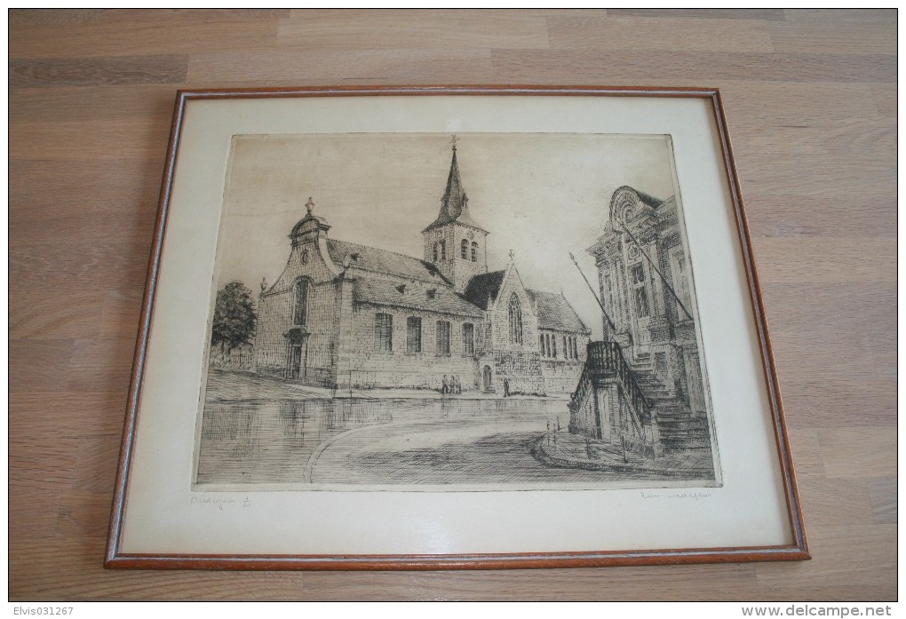 000 Oudegem - Ets Romain Malfliet 1970 - Gesigneerd En Limited Edition Nr. 1/50 - *** - Estampes & Gravures