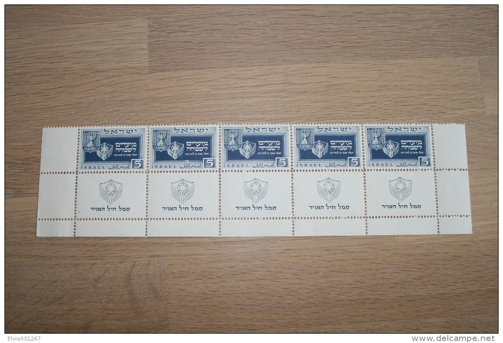 Israel - 1949, Michel/Philex No. : 19 X 5, STRIPE - MNH - *** - Full Tab - Neufs (avec Tabs)